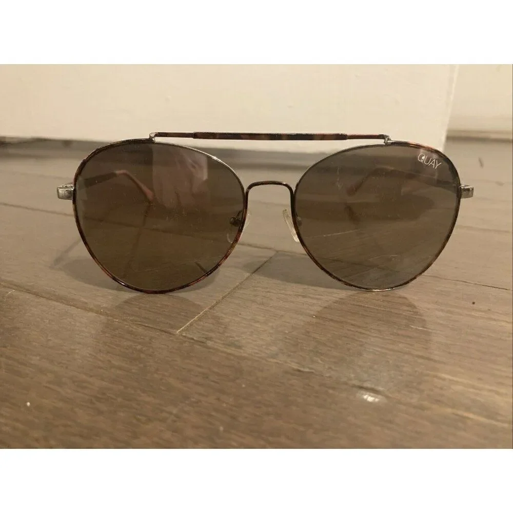quay Womens aviator tortoise silver lens Sunglasses #8